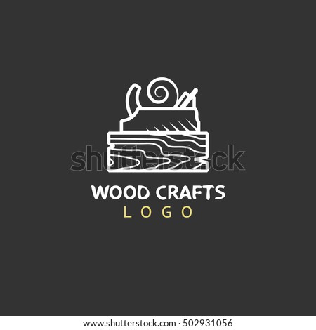 Wood Crafts Woodworking Badge Logo Vector Stock Vector ...