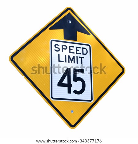 Us Road Warning Sign Speed Limit Stock Illustration 258142733