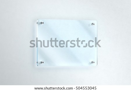 Blank Glass Nameplate Mounted On Wall Stock Illustration 504553045 - Shutterstock