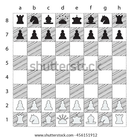 Creative Chess Board Chess Numbers Letters Stock Vector 456151912 ...