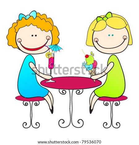 Woman Eating Ice Cream Cone Stock Vectors & Vector Clip Art | Shutterstock