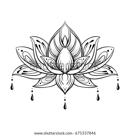 Black Lotus Stock Vector 140828209 - Shutterstock