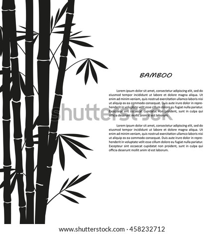 Black bamboo silhouette on a white background. Vector illustrator