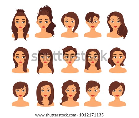 Vector Cartoon Style Illustration Woman Different Stock Vector