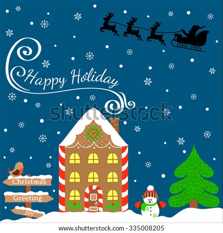 Christmas Greeting Card Template Vector Merry Stock Vector 335008205 ...