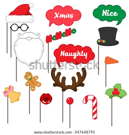 Immagine vettoriale stock a tema Photo Booth Prop Merry Christmas Merry 347648795 - Shutterstock