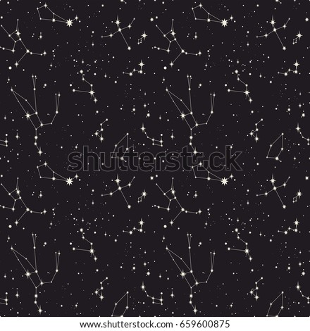 Star Constellation Seamless Vector Pattern Stock Vector 659600875 ...