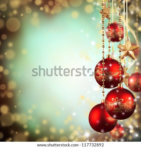 Red Gold Christmas Baubles On Background Stock Photo 61167298 - Shutterstock