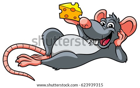 Cartoon Rat Cheese Stock Vector 623939315 - Shutterstock