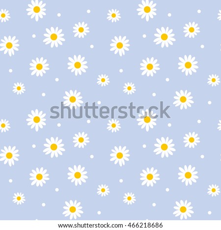daisy cute seamless pattern. floral retro style simple motif. white flowers on color background fabric