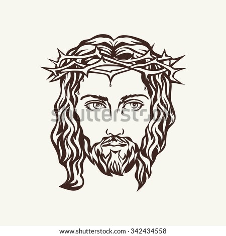 Face Jesus Hand Drawn Stock Vector (Royalty Free) 342434558 - Shutterstock