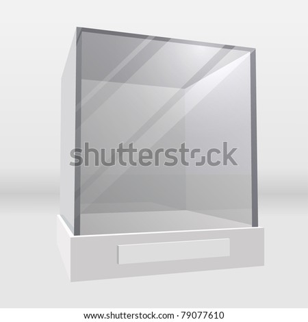 Empty Exhibition Or Museum Glass Display Cabinet Realistic Vector Illustration Empty Exhibition Or Museum Glass Display Cabinet Realistic Vector Illustration