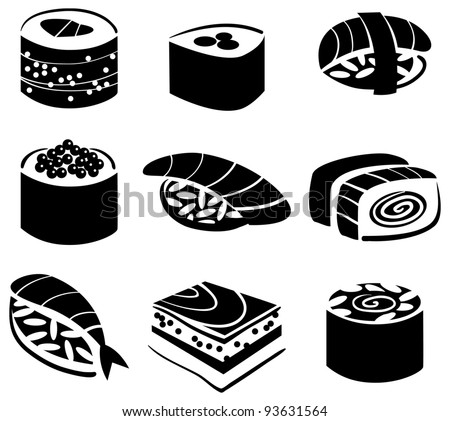 Set of sushi - stock vector