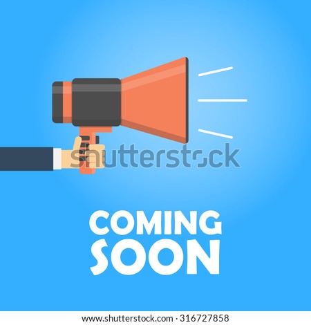 Coming Soon Vector Banner Announcement Megaphone Stock Vector 316727858 Shutterstock Coming Soon Banner Template