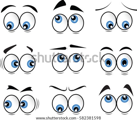 Cartoon Eyes Vector Stock Vector 582381598 - Shutterstock