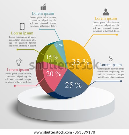 3d Business Infographics Circle Graph Template Stock Vector 363599198 
