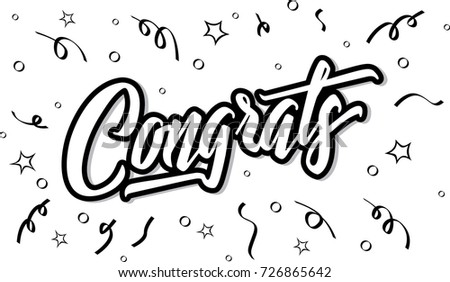 congrats hand written lettering for congratulations card greeting card invitation and print