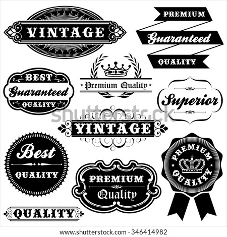 Collection Calligraphic Elements Labels Premium Best Stock Vector ...