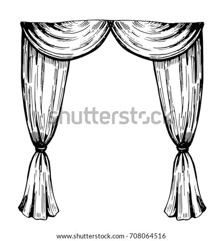 Curtain Sketch Vector Set Isolated Stock Vector 415283959 - Shutterstock