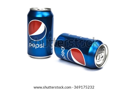 ROCHESTER,NEW YORK,USA - JANUARY 29, 2014. Pepsi Can isolated on white background. Pepsi is a carbonated soft drink that is produced and manufactured by Pepsi Co