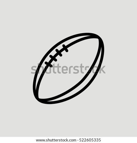 Rugby Ball Outline Vector Icon Stock Vector 522605335