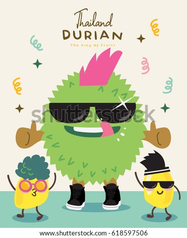 Cute Durian Vector illustration 7