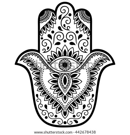 Vector Hamsa Hand Drawn Symbol Stock Vector 442678438 - Shutterstock