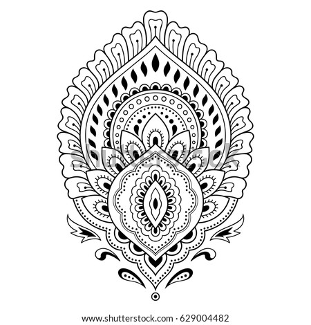 henna tattoo flower template indian style stock vector 629004482 henna tattoo flower template indian style stock vector 629004482