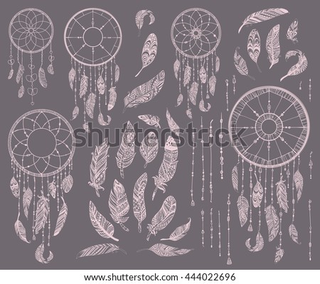 Ink Doodle Dream CatchersVintage Dreamcatcher CollectionNative Americanaztec FeathersRustic Ink Doodle Dream CatchersVintage Dreamcatcher CollectionNative Americanaztec FeathersRustic