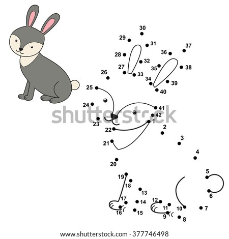 Connect The Dots To Draw Cute Rabbit And Color It Educational Numbers Coloring