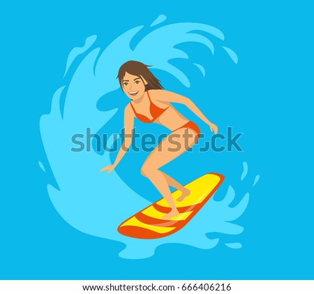 Cartoon Pretty Woamn Floating Pool Stock Vector 102834467 - Shutterstock