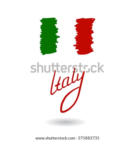 Italy Hand Drawn Text Lettering Word Stock Vector 375883735 - Shutterstock
