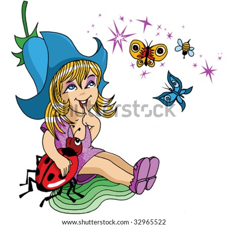 Pretty Siren Mermaid Pin Girl Sitting Stock Vector 