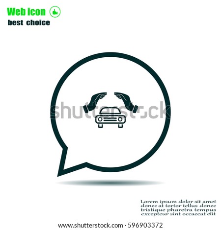 Car Insurance Web Icon Vector Design Stock Vector 596906213 - Shutterstock