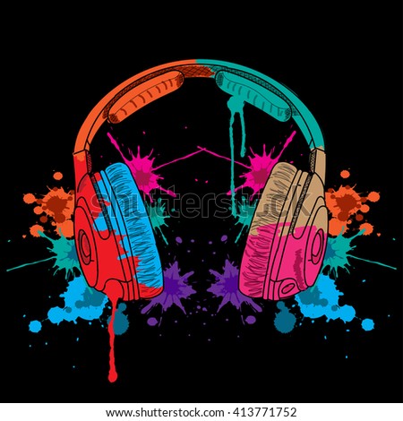 Headphones Music Concept Illustration Polygon Art Stock Vector ...