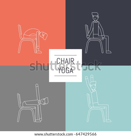 vector office chair yoga pose set stock vector 629900885 vector office chair yoga pose set stock vector 629900885