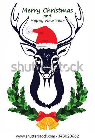 Black Vector Silhouette Deers Head Antlers Stock Vector 452763076 