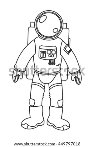 Flat Design Astronaut Suit Icon Vector Stock Vector 449797018