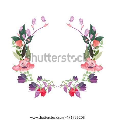 Flat Design Flower Frame Icon Vector Stock Vector 471736208 - Shutterstock