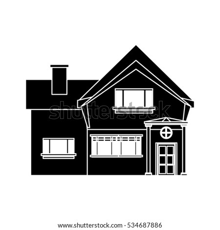 School Building Doodle Outlined On White Stock Vector 452636710 ...