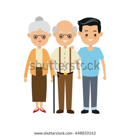 Grandparents Vector Image Happy Old People Stock Vector 311188289 ...