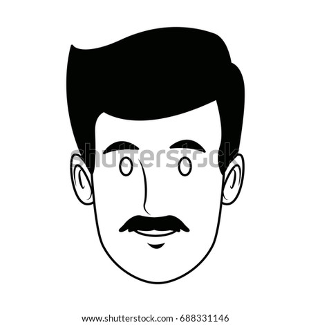 Portrait Surprised Amazed Man Vector Illustration Stock Vector ...