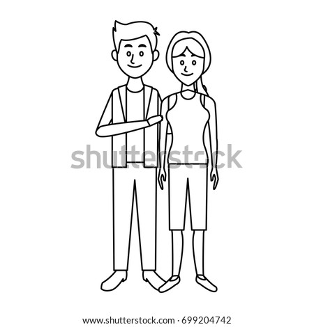 Continuous Line Drawing Family Standing Together Stock Vector 718513735 ...