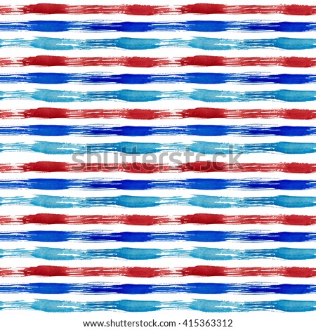 Watercolor Seamless Pattern Grunge Blue Red Stock Vector 407976919 ...