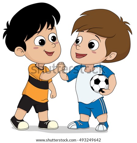 Cartoon Soccer Kids Friendly Kidvector Illustration Stock Vector ...