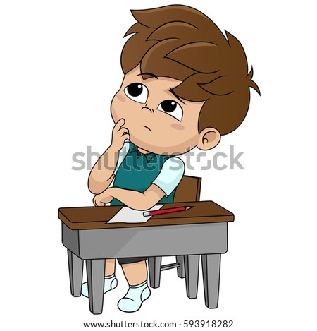 stock vector kid thinking vector and illustration 593918282