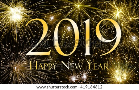 Happy New Year 2019 Stock Illustration 419164615 - Shutterstock