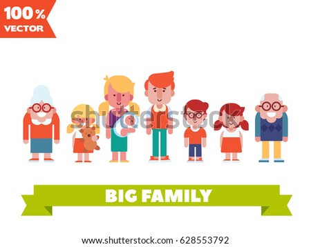 Mother Kids Flat Vector Illustrations Isolated Stock Vector 566747521