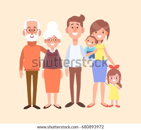 Happy Cartoon Family Stock Vector 188696462 - Shutterstock