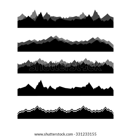 Mountain Silhouettes On White Background Eps Stock Vector ...